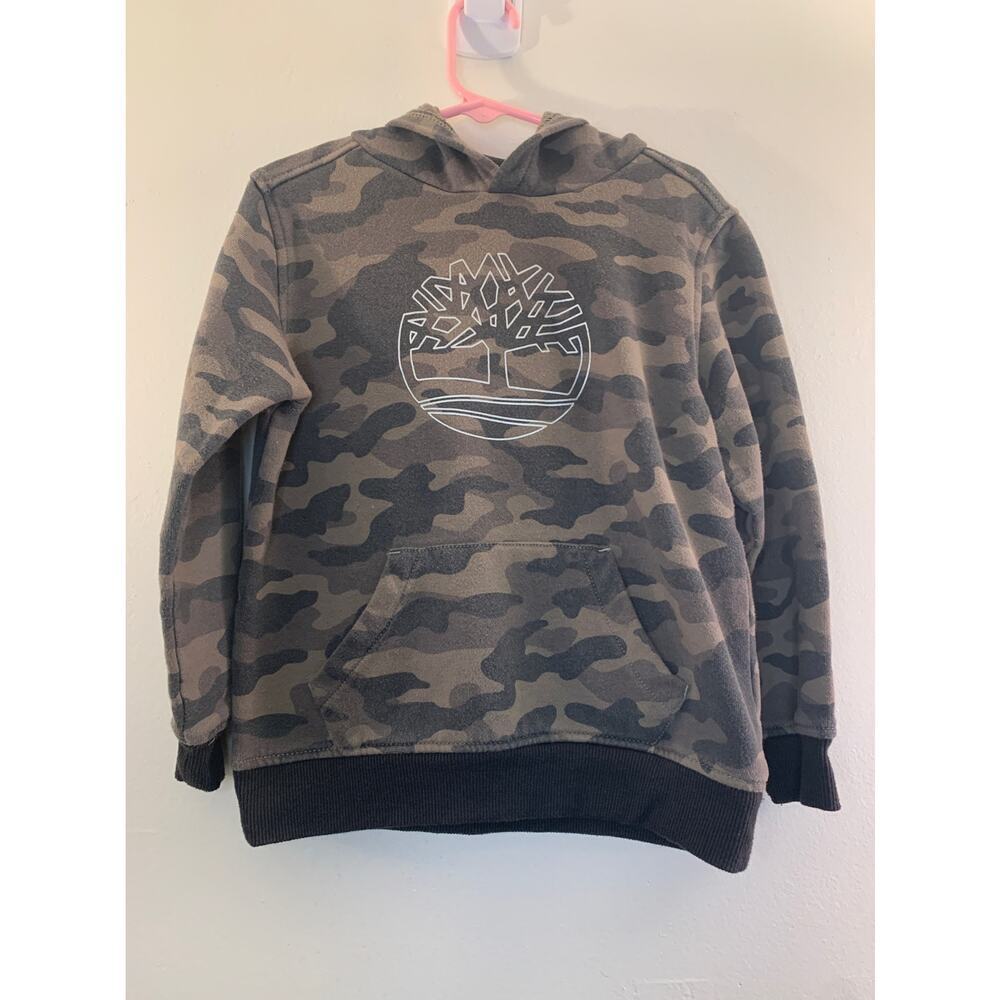 TIMBERLAND Boy’s Camo Kangaroo Pouch Hoodie / Size: 6 - Picture 6 of 8